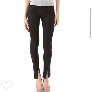 J Brand Vera Black Coated Mid Rise Skinny Jeans